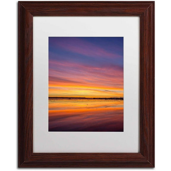 Trademark Fine Art "Boundary Sunset" Canvas Art by Pierre Leclerc, White Matte/Wood Frame