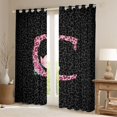 thumbnail image 2 of jejeloiu Jungle Cheetah Pattern Curtains Pack of 2 (42x84 Each),Pink Letter C Curtains Blackout For Girls Women, 2 of 6