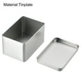 thumbnail image 3 of Metal Estaño Caja, 4.21 x 2.87 x 2.36 Rectangular Vacío Hojalata Almacenamiento Contenedores con Tapas, Plateado Tono, 3 of 4
