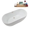 thumbnail image 4 of 62" Streamline N142BBR Soaking Freestanding Tub and Tray With Internal Drain in Brushed Brass, 4 of 9