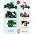 thumbnail image 6 of Garvee 24V 9Ah Kids Ride On Go Kart Toy, High Speed Drifting Car with Two Motors, Full Metal Frame, Music, Power Display, Racing Car for Kids 8-12, 6 of 9