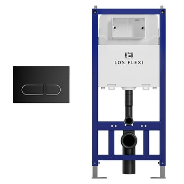 Los Flexi In-Wall Toilet Tank Carrier for Wall-Hung Toilets, Dual Flush 0.8/1.6 GPF, Adjustable Height, Includes Flush Actuator Plate for Wall-Mount Setup