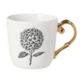 thumbnail image 2 of Taza de café de cerámica de 300 ml, tazas de café de , novedad, única, con asa grande, estampado floral para cocina, cafetería, restaurante, patrón de hortensias, 2 of 9