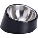 thumbnail image 1 of Negro - Comedero para perros y gatos, comedero basculante de melamina antideslizante con comedero extraíble de acero inoxidable resistente (mascotas de hasta 15 kg - 450 ml) JAMW Sencillez, 1 of 5