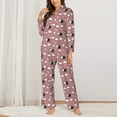 thumbnail image 2 of Pofeuu Cute Calf Print Womens Pajamas Set Long Sleeve Sleepwear Button Down Nightwear Soft Pj Lounge Sets Button Down Pajamas Women-Medium, 2 of 7