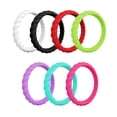 thumbnail image 2 of 7 piezas de 3 mm de goma flexible de silicona giro anillo de dedo de la boda banda US Size6 Sunnimix Banda del anillo del dedo del silicón, 2 of 8