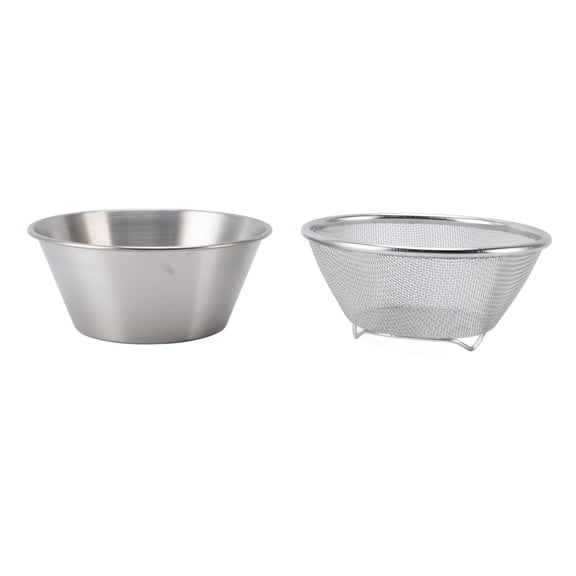 Rupoun 304 Stainless Steel Colander & Mixing Bowl Set – Portable Microporous Strainer for Rice, Pasta, Fruits & Kitchen Prep