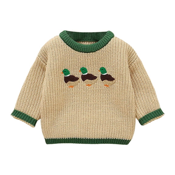 Baby Boy Outfit Duck Embroidery Sweatshirt Tops | Toddler Baby Sweatshirt, Long Sleeve Pullover Tops, Loose Fit, Soft Casual Outwear Fall Winter Clothes Cute Sweatshirts Pullovers