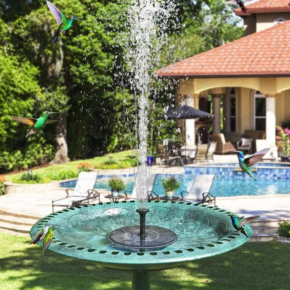 2W LED Night Light Solar Fountain Water Pump Floating Garden Kit Submersible US 