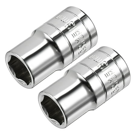 

2Pcs 1/2-inch Drive 13mm Cr-V 6-Point Shallow Socket