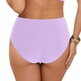 thumbnail image 5 of TTUHYWXI Women's High Waisted Bikini Bottom Tummy Control Ruched Vacation Beach Bathing Suit Swim Bottom (Light Purple, XL), 5 of 9