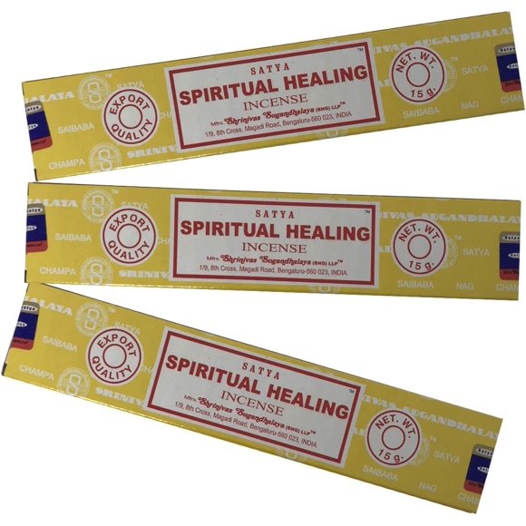 Bâtonnets d'Encens Satya Nag Champa - Guérison Spirituelle - Lot de 3 (15 Grammes Chacun)