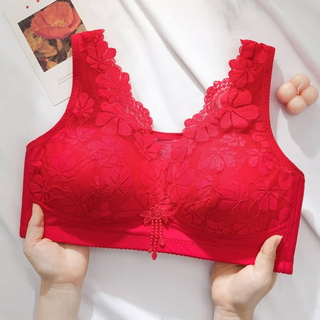 Womens Bras Clearance under $5! Xqxayjr Minimizer Bras for Women Full Coverage No Underwire Bras Plus Size Lifting Lace Bra for Heavy Breast Everyday Bras Mother Day Gifts