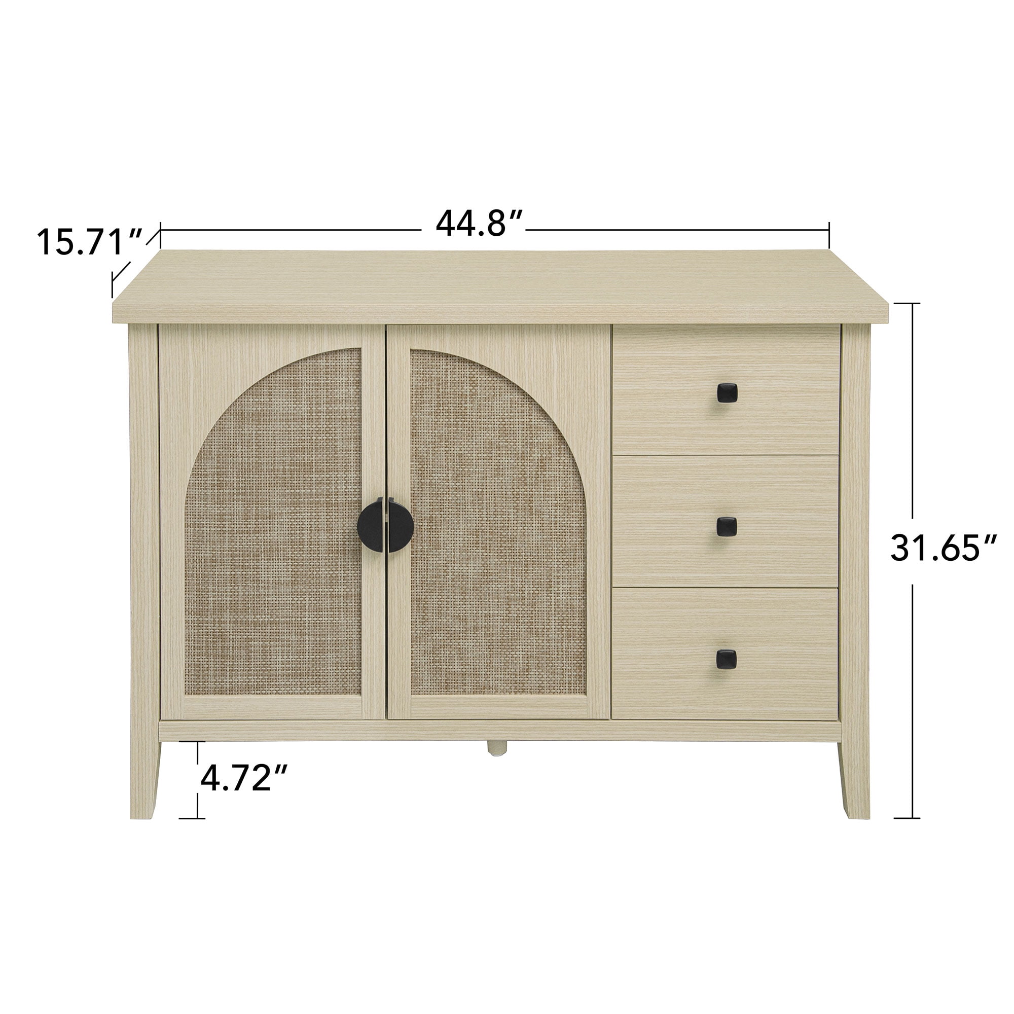 Gewnee Rattan 2 Door 3 Drawer Cabinet, Suitable for Bedroom, Living Room, Study
