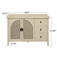 thumbnail image 2 of Gewnee Rattan 2-Door 3-Drawer Storage Cabinet, Versatile Organizer for Bedroom, Living Room and Study, 2 of 18
