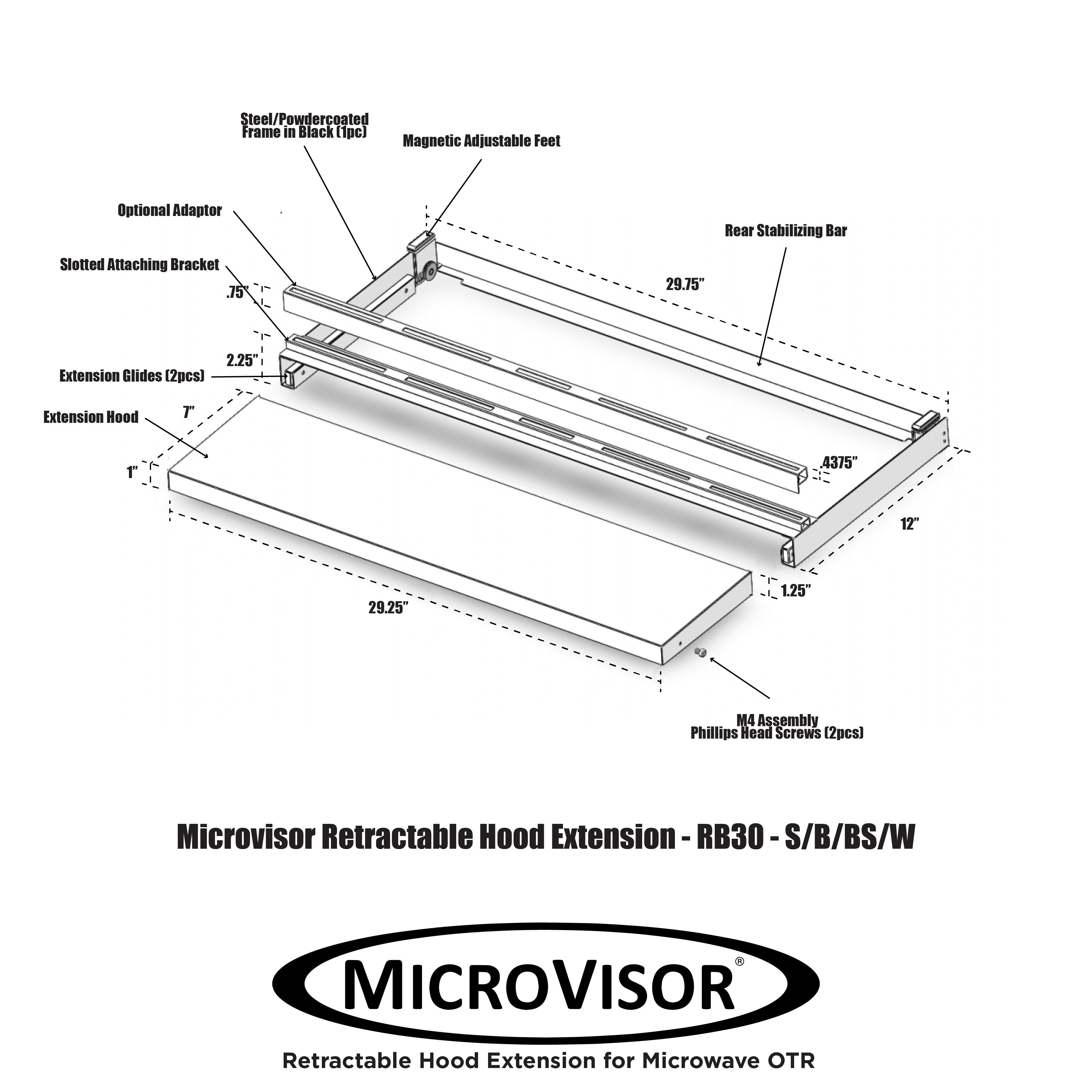 Rackifier Space-Saving Kitchen Rack - MICROVISOR® Extension Hood Solutions  for Microwave OTR