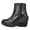 Black/Black, variant on SOREL Women's Ona Ave Zip Wedge Black/Black 9 M
