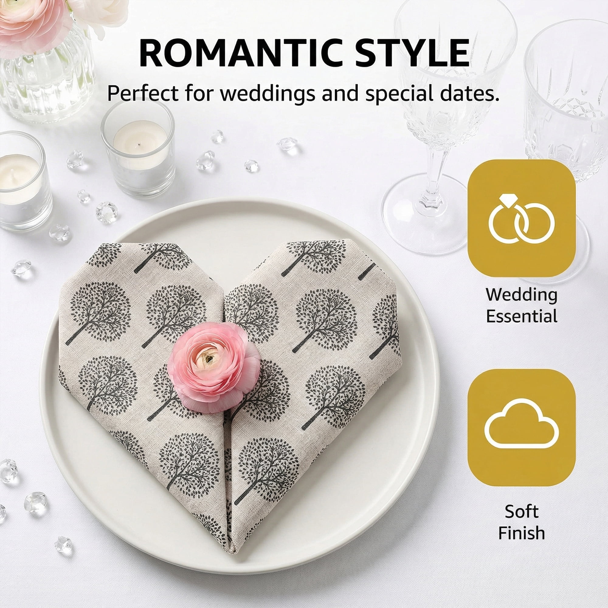 Unique Bargains 6Pcs Washable Restaurant Cloth Napkins Beige 16x12inch