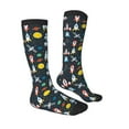 thumbnail image 3 of Fotbe Rocket Space print Women's Men's Novelty Crew Socks Cotton Socks Knee High Socks for Walking,Running,Nurses,Pregnancy, 3 of 8