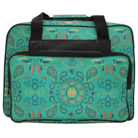 Sewing Supply Bag - Janome Sewing Machine Tote bag in Green Paisley Pattern