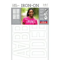 SEI 3-inch Slender Polyvinyl Iron-on Heat Transfer Letters, White