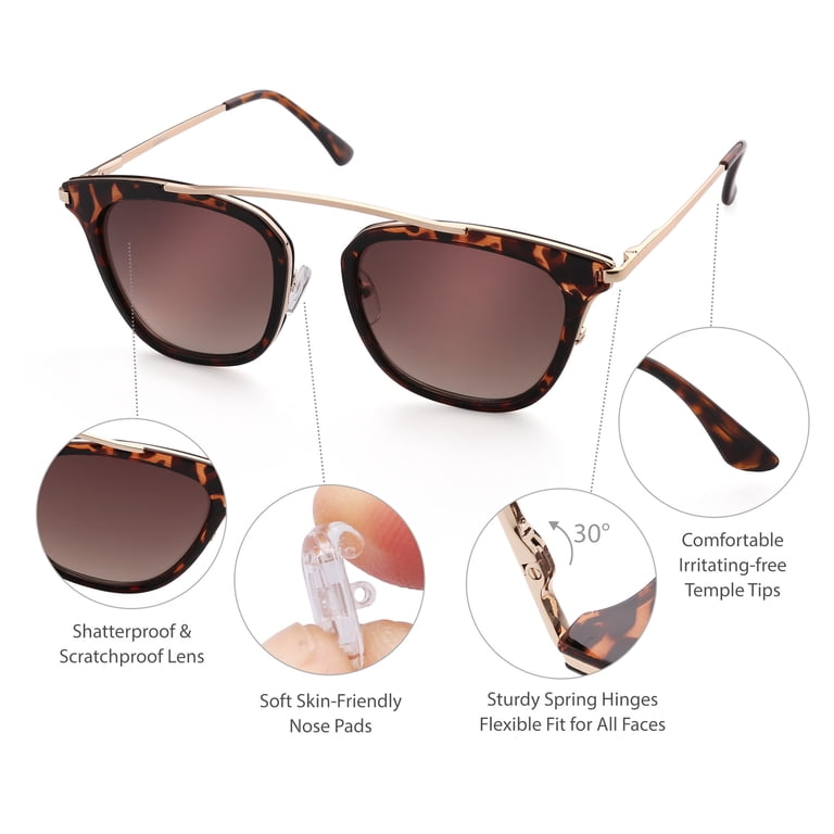 LotFancy Vintage Square Sunglasses with Case for Women, UV  display picture 1