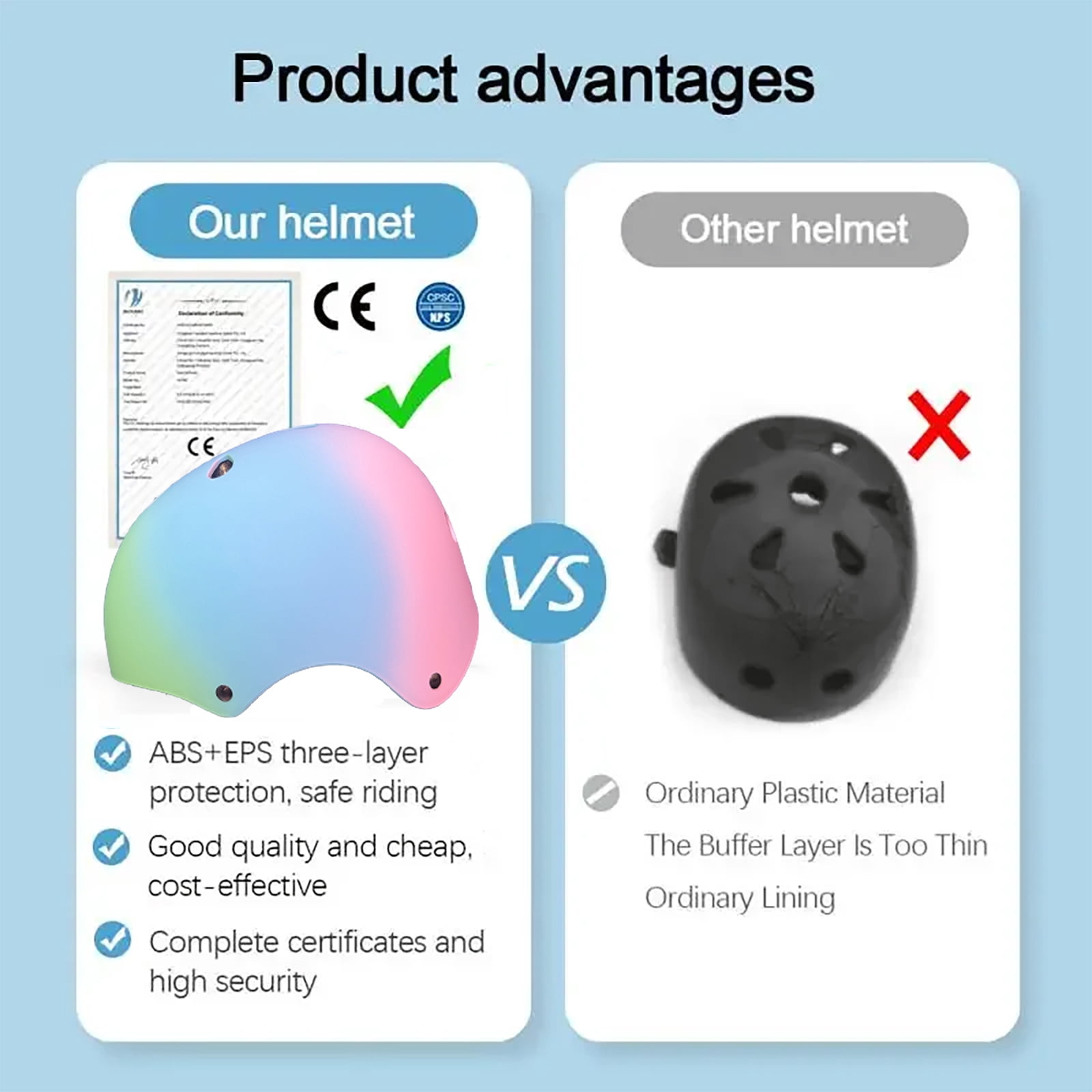 Yuphony Kids Gradient Color Bike Helmet Toddler Helmet Ages 2-8 Years Old Boys Girls Multi-Sport Helmet Adjustable Cycling Multi-Sport for Football Roller Skating Scooter