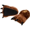thumbnail image 2 of Silver Lilly Bear Paw Animal Slippers - Novelty House Shoe (Dark Brown, Large), 2 of 6
