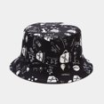 thumbnail image 2 of Charmgo Trucker Hat Clearance, Women Double Side Washed Packable Summer Beach Sun Hats Mens Graffiti Bucket Hat Bucket Hat Baseball Cap, Sun Hats for Women Black, 2 of 2