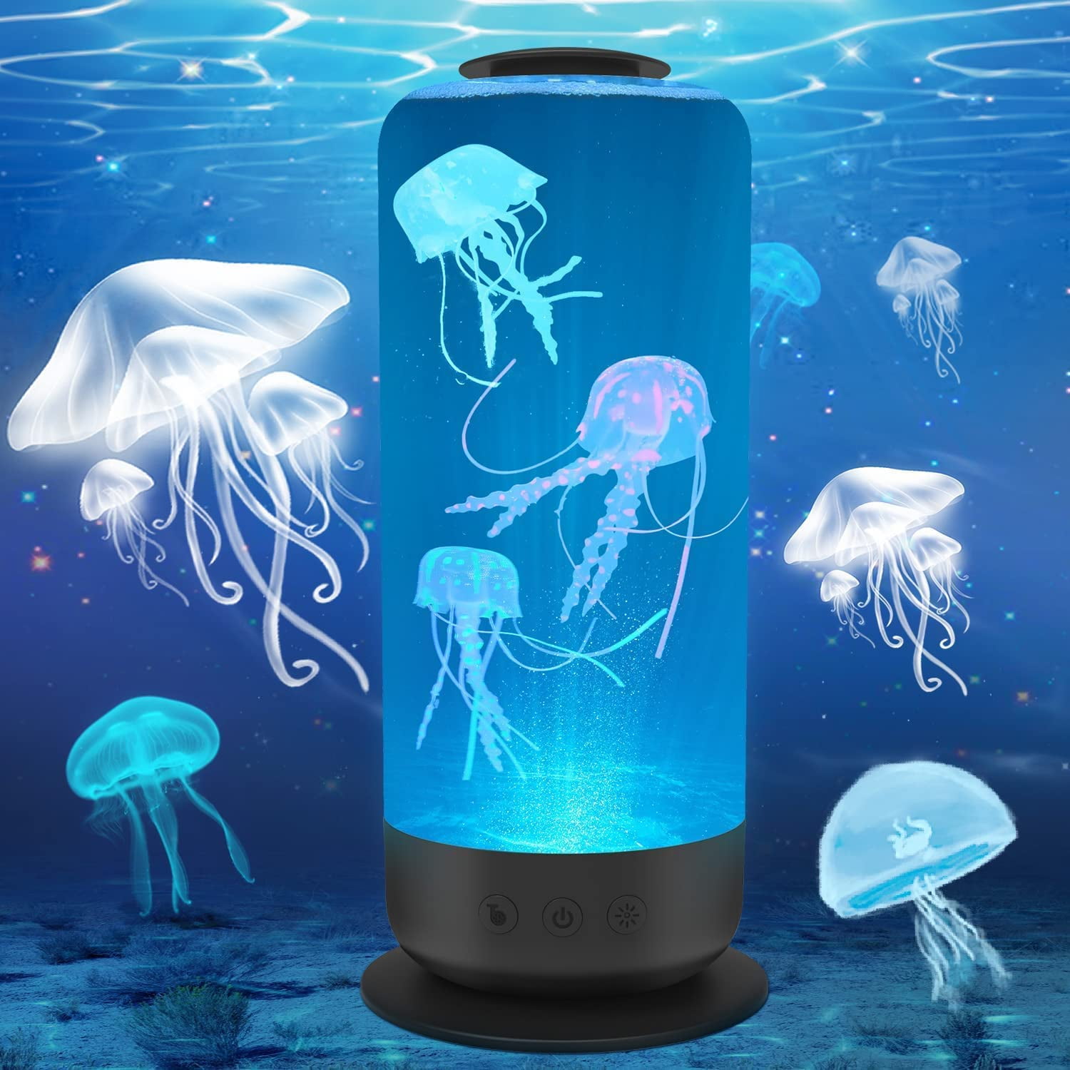 Jinsinto Lava Lamp, LED Jellyfish Aquarium Lamp, 7 Kinds of Color
