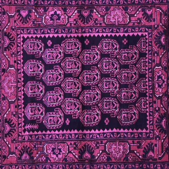 Ahgly Company Indoor Square Persian Purple Traditional Area Rugs, 7' Square