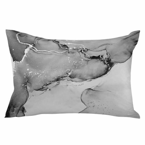 Grey Marble Throw Pillow Cover 20 x 26 Inch Decorative Pillow Cover Nature Marble Stone Ripple Modern Art Lumbar Pillowcase Seasonal Rectangle Cushion Case for Couch Sofa Bed Living Room
