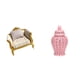 thumbnail image 1 of Sofá De Madera En Miniatura Y Jarrón Decorativo De Porcelana Con Tarro De Jengibre De Cerámica Para Casa De Muñecas, Manualidades, Muebles De Simulación Y Exhibición De Arreglos Florales., 1 of 8