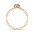 thumbnail image 2 of ANGARA Natural Two Stone Emerald Bypass Ring with Diamond Accents in 14K Rose Gold for Women (Size-3mm) | May Birthstone, Birthday, Anniversary, Jewelry Gift for Women | Natural Emerald Ring, 2 of 8