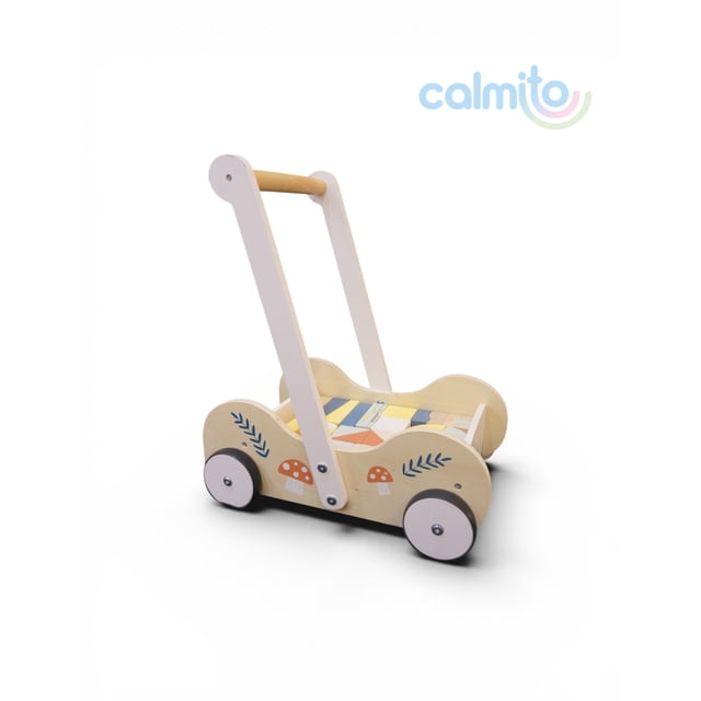 Caminadora Montessori para bebé con bloques | Andador didáctico con 31 piezas | 6 a 12 meses