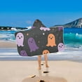 thumbnail image 2 of Yayeee Kids Hooded Towels Toddler Soft Absorbent Beach Bathing Wrap 50" x 23.5", Halloween Orange Ghosts, 2 of 5