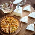thumbnail image 3 of Molde para pastel de luna, juego de 2 prensas para galletas con forma de flor y triángulo con 11 diseños, utensilios para decorar pasteles para hornear, color blanco Sailing Electrónica, 3 of 5
