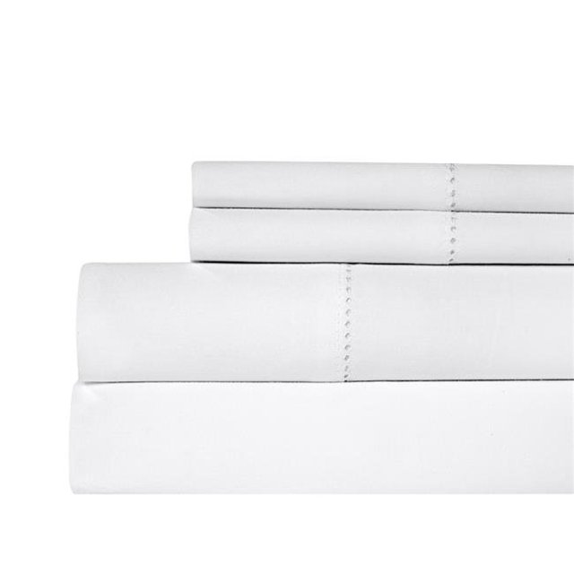 Aspire Linens HEM-500CTN-WHT-KG Hemstitch 500 Thread Count 100 Percent Cotton Sheet Set - King - White
