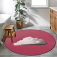 thumbnail image 5 of Pink Sky Round Rug 3ft Washable Circle Entryway Rugs Non Slip Abstract Sky White Minimalist Area Rug Indoor Floor Carpet for Bedroom Kitchen Living Room Home Office Dining Room Nursery, 5 of 9