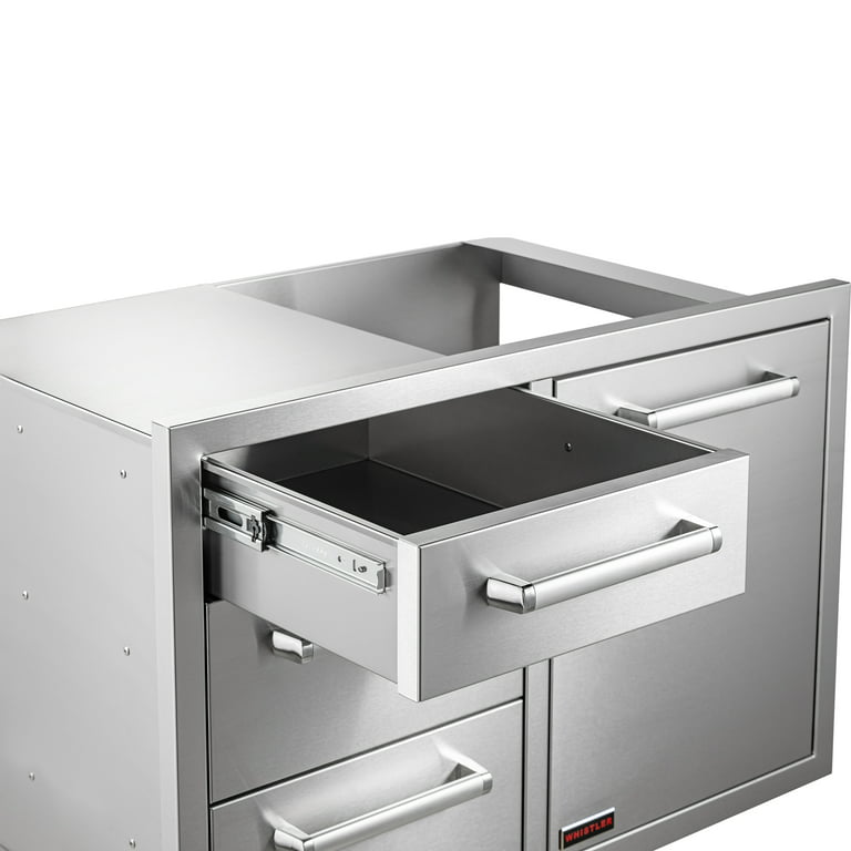 WHISTLER Outdoor Kitchen Trash Drawer with Trash Bin Pull Out Drawers for  Kitchen Cabinets, 16.5 Lx22 Wx22 H, 304 Stainless Steel, Brushed, Durable  