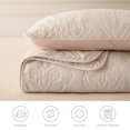thumbnail image 5 of Whale Flotilla Soft Twin Quilt Bedding Set for All Seasons, Elegant Vintage Damask Ultrasonic Quilts Set, Lightweight Reversible Bedspread, Coverlet, Bed Cover with 1 Pillow Sham, Brich Beige, 5 of 7