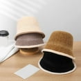 thumbnail image 5 of Hadanceo Fall Winter Knitted Bucket Hat Simple Fashion Low Profile Soft Thickened Warm Cotton Women Girls Knitting Fisherman Cap, 5 of 8
