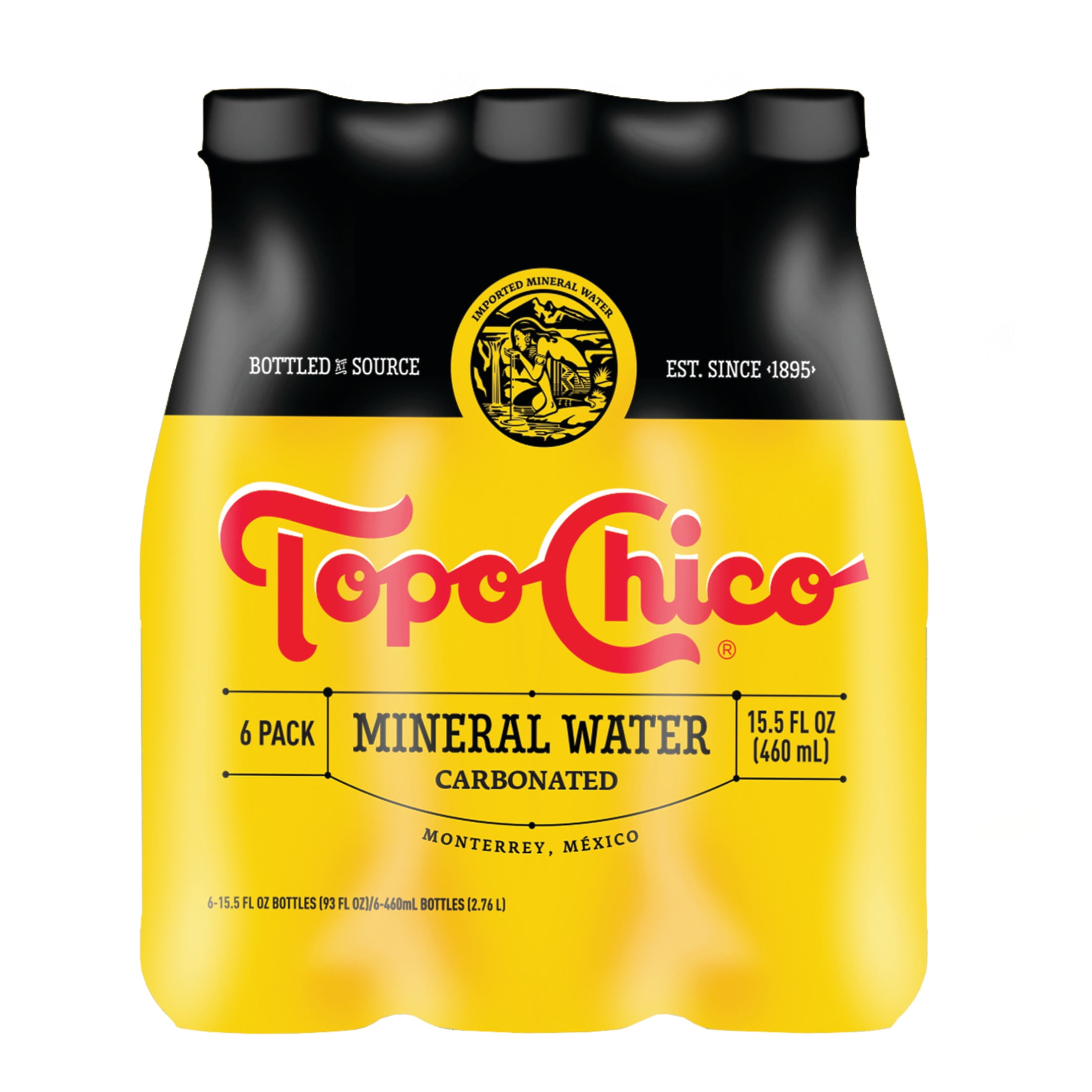 (4 pack) Topo Chico Sparkling Mineral Water Bottles, 15.5 fl oz, 6 Pack