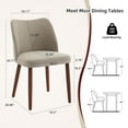 thumbnail image 2 of Modern Dining Chairs Set of 2, Upholstered Dining Room Chairs with Soft Cushion Seat & Sturdy Wood Legs & Wing Backrest, Wooden Dining Room Chairs for Dining Room Living Room, 2 of 8
