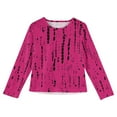 thumbnail image 4 of Girls Long Sleeve T Shirts Crewneck Fashion Casual Tees Kids Blouse Tops Size Girls Shirts 10-12 14-Hot Pink 120, 4 of 4