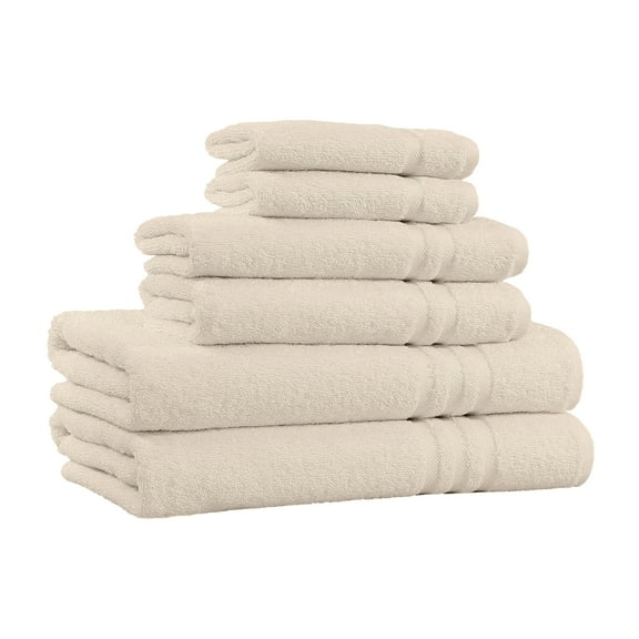 Home Sweet Home 100% Cotton 6-Piece Bath Towel Set - Extra Soft Bath Towels, Silver Grey