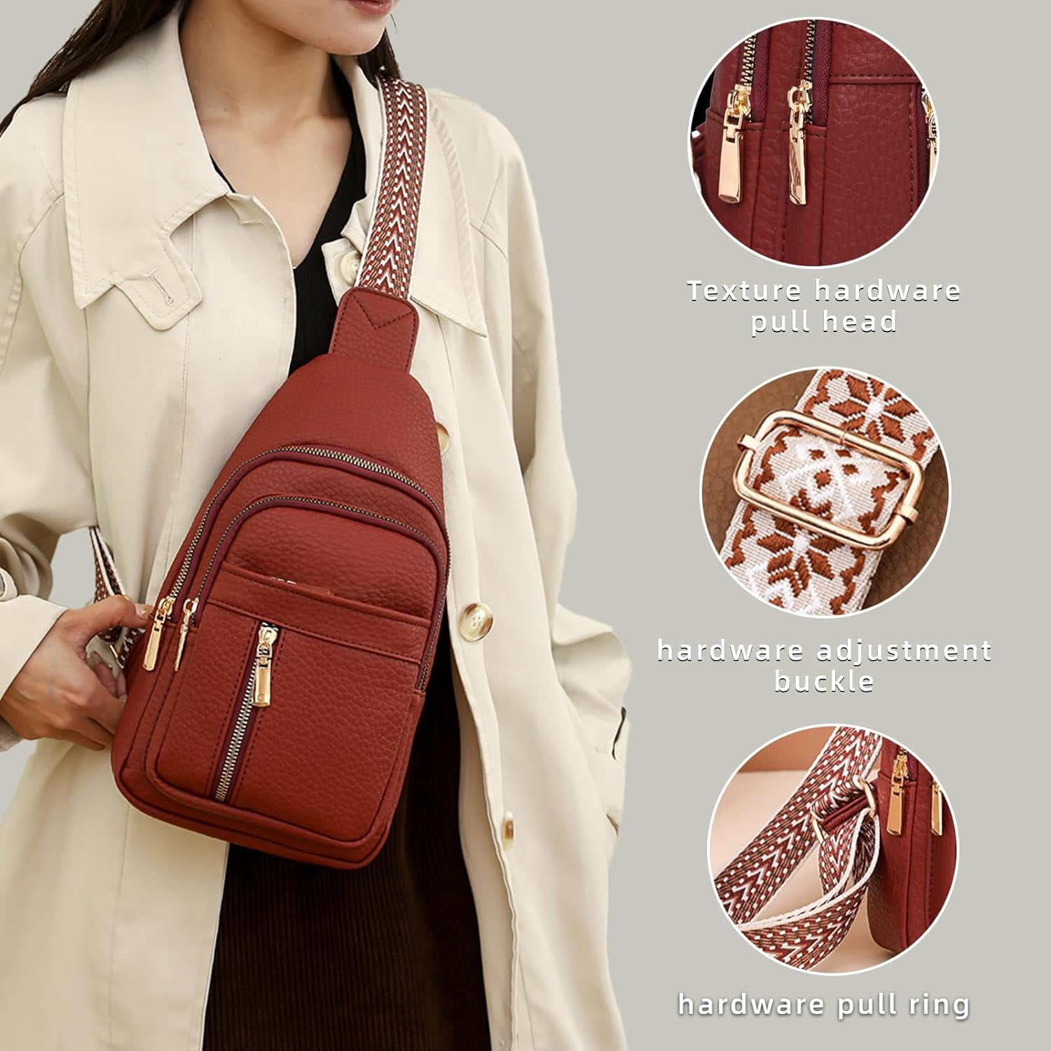 2025 Crossbody Bag,Travel Small Sling Bag Crossbody Bags for Women-Vegan Leather Fanny Pack Crossbody Bags for Women