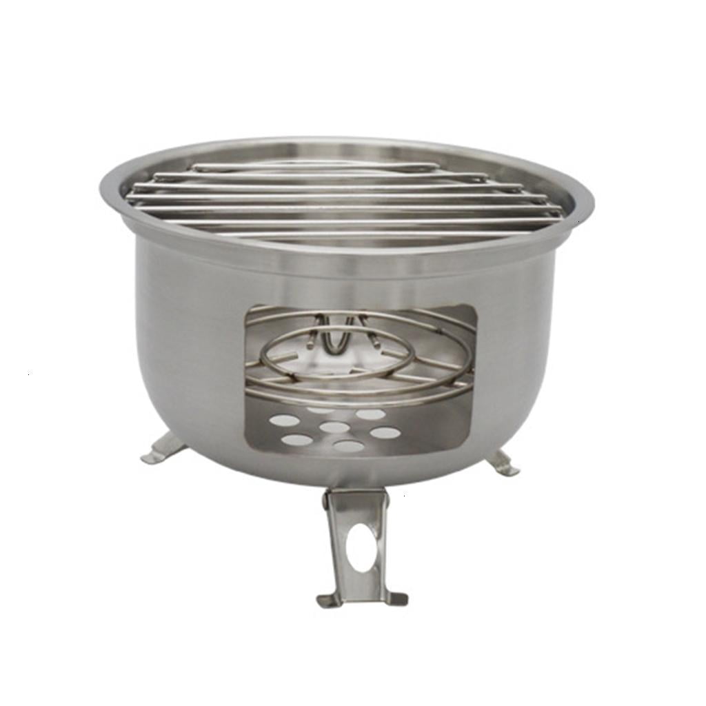 Stainless Steel Outdoor Cooking Stove Practical Backpacking Wood Burning Stove Efficient Rusts BBQ Grills