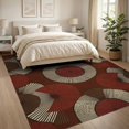 thumbnail image 3 of ODIKA 8'x10' Washable Area Rug Non-Slip Chair-Friendly Mat Pile Shaped Graphic Interlocking Symmetry Saturated Field Minimalist for Dining Room, Large Office, Lounge, 3 of 7