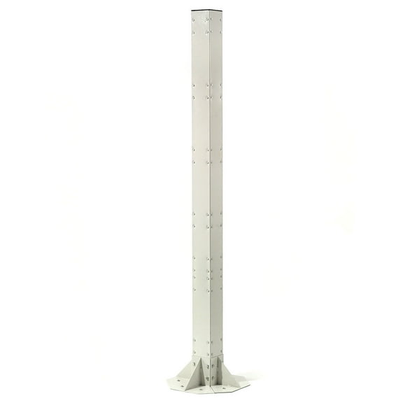 Steel Post with Fixed Base, Beige,81"H